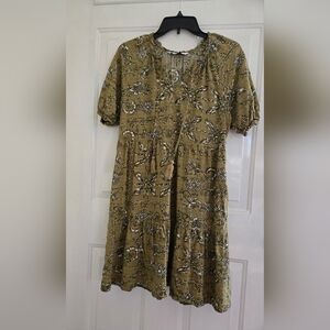 Sonoma Womens Summer Short Sleeve Ruffle Floral Dress